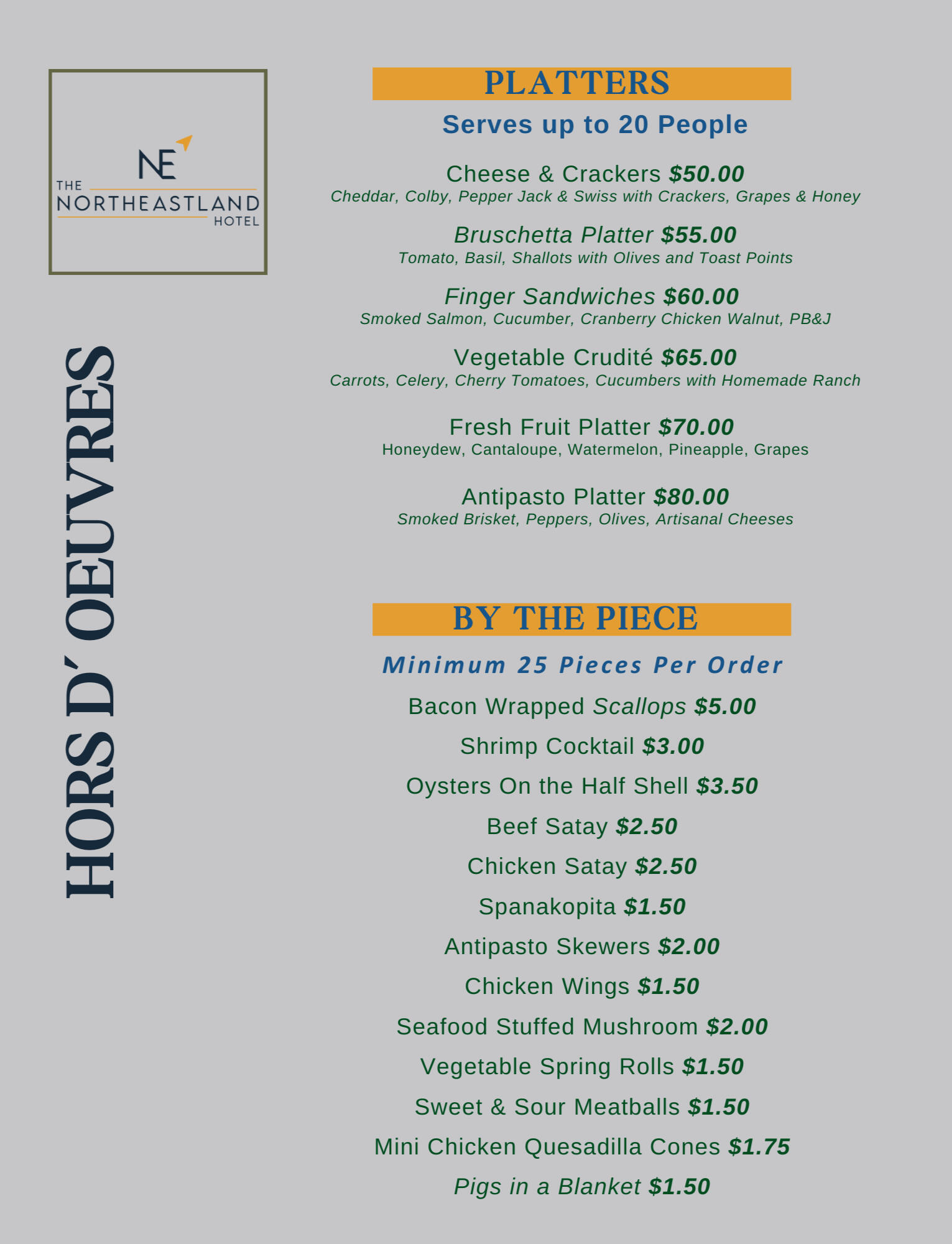 Hors D' Oeuvres Hors D' Oeuvres